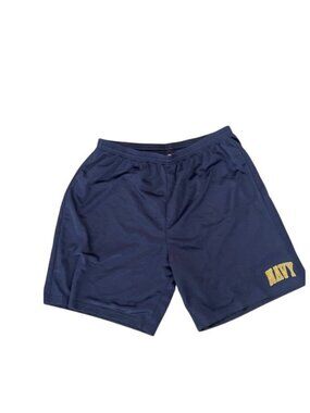 A4 Mens Size 2XL Dark Navy Blue Mesh Athletic Training Shorts Gold Navy Graphic